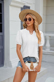 SOLID COLOR V-NECK LOOSE SHORT-SLEEVED T-SHIRT