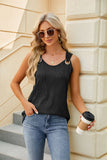 SOLID COLOR SLEEVELESS VEST METAL RING TOP