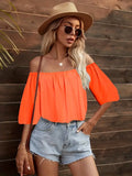Yellow Chic Off Shoulder Solid T-Shirt