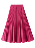 Elastic Waist Pleated Skirt