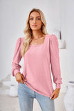 SOLID COLOR JACQUARD LONG SLEEVE T-SHIRT