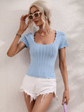 FASHION U-NECK CASUAL SOLID COLOR LOOSE ROUND NECK STITCHING SWEATER