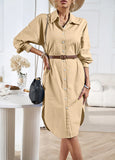 LONG SLEEVE BUTTON SHIRT DRESS