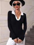 CLASSY TURTLENECK FLARED SLEEVES SWEATER
