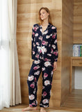 CLASSY AUTUMN AND WINTER FLOWER PATTERN LONG SLEEVE SUIT