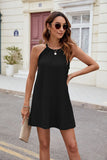 SOLID COLOR HALTER LOOSE SLING DRESS