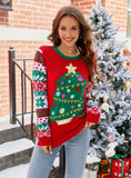 FASHION CHRISTMAS TREE EMBROIDERED KNITTED SWEATER