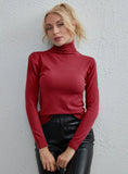 CLASSY FASHION SOLID COLOR SLIM TOP SWEATER