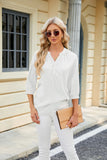 SOLID COLOR V-NECK LOOSE TOP
