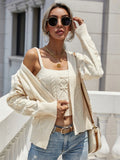 FASHION LOOSE TWISTED ROPE BRAIDED SWEATER TWO-PIECE SUIT