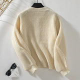 Single-breasted Loose Long-sleeved Sweater Coat