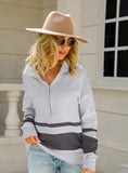 Long Sleeve Zipper Up Sweater