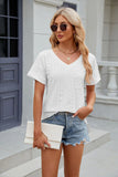 SOLID COLOR POCKET V-NECK SHORT SLEEVE T-SHIRT