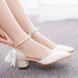 4 CM POINTED THICK HEEL SANDALS