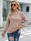 CLASSY LONG SLEEVE KNIT LOOSE PULLOVER TURTLE NECK SWEATER
