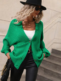 CLASSY SOLID COLOR KNITTED CARDIGAN LOOSE SWEATER