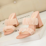 THICK TRANSPARENT POLKA DOTS SLIPPERS