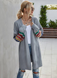 Spliced Loose Sweater Coat