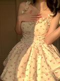 Ruffles Chiffon Print Short Mini Dress