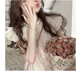 Flying Sleeve Pleated Tie One-Piece Dress