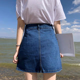Denim Skirt High Waist A-line Mini Skirts Women