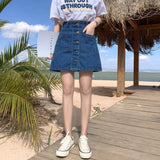 Denim Skirt High Waist A-line Mini Skirts Women