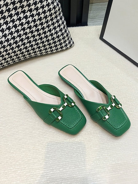 Flat Lazy Half Slippers Summer Women's Sandals Mules Shoes