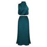 Cerulean Dreams High Neck Dress