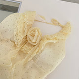 Ruffled Floral Yellow Halter Top Skirt Set