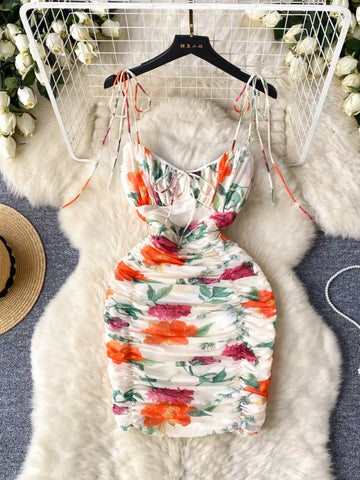 Floral Fancy Casual White Summer Dress