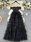 Fantasy Sequin Bow-Adorned Tulle Dress