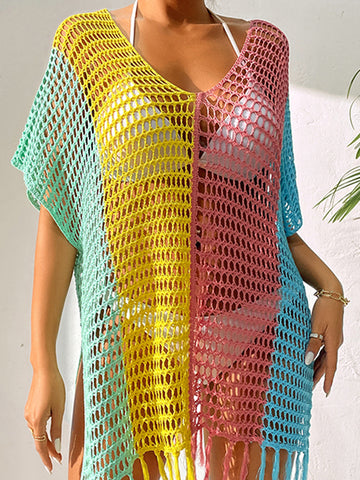 Enchanting V-Neck Beach Kimono