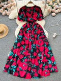 Flora Gala Enchanting Rose-Print Gown with Lace Detailing