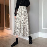 Charming A-line Floral Midi Skirt