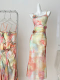 Floral Bohemian Vibe Tie Dye Maxi Dress