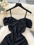 Black Opulent Midnight Satin Dress