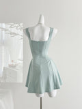 Mint Green Sleeveless Flared Dress
