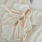 Elegant Cream Lace Ruffled Mermaid Dress