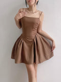 Khaki Short Mini Cami Dress