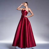 Statement Bow Off-Shoulder Satin Prom Dress