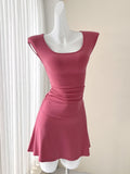 Fashionable Purple Skater Mini Dress