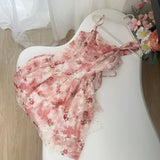 Wild Rose Holiday Fairy Irregular Red Floral Dress