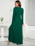 Deep V-Neck and Slit Chic Wrap-Style Maxi Dress