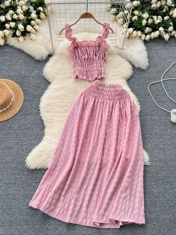 Pink Summer Bliss Two-Piece Dress