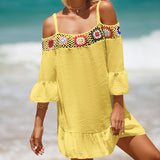 Floral Enchantment Backless Mini Beach Dress