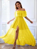 Pastel Elegance Off-Shoulder Prom Dress