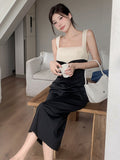 Two Tone Twist Split Thigh Dress