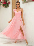 Blue Tulle Sleeve Party Dress