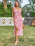 Mediterranean Sun Floral Midi Dress