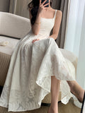 Ivory Asymmetrical Hemline Evening Dress